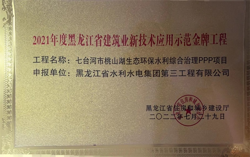 2021年度省建筑業新技術應用示范金牌工